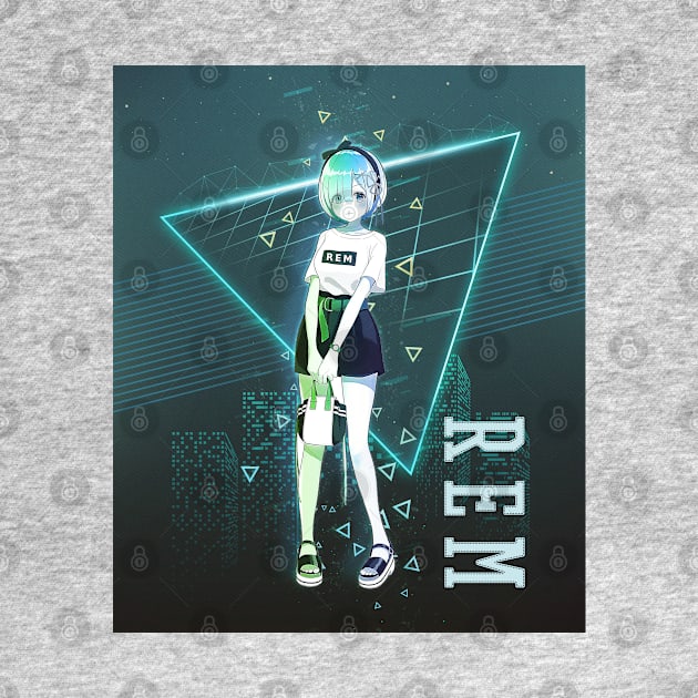 REM CHAN - 80s Retro Green art by EhsanStore